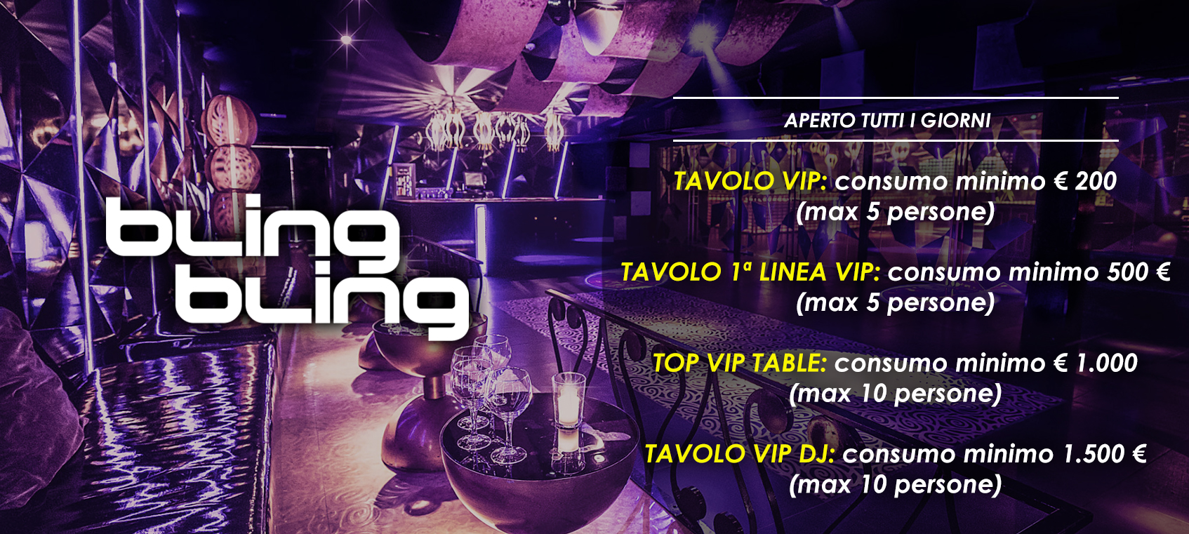 precio mesas vip discoteca bling bling